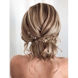 Brihasory Simple Rhinestone Headband Green Red Wedding Hair Accessories for Brides Bohemian Tiaras for Women and Girls Goddess Costume Hair Decoration Party Christmas Prom Bridesmaid Gifts(Gold)