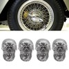 4PCS Tire Valve Cap Set Skull Style Dustproof Universal for