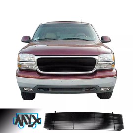 MYXAuto Fits 99-02 GMC Sierra 1500/00-06 Yukon/01-06 Black Upper  Billet Grill Insert
