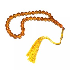 Misbaha 33 Prayer Beads Natural Pressed Amber & Resin scented Islam