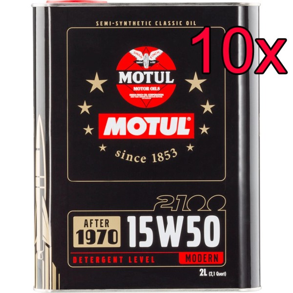MOTUL [Case of 10] Motul Classic 2100 15W-50 Semi-Synthetic Engine