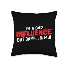 Funny Joke Statement For Men Women Kids, Bad Boy Humor Throw Pillow