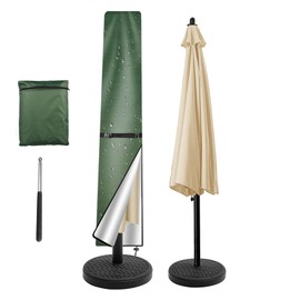 NAKIHOUSE Parasol Cover, Protective Cover, Waterproof, Weatherproof, UV-Anti, Windproof Umbrella Cover for Outdoor Umbrellas and Market Umbrellas, (170 x 25/35 cm, Green)