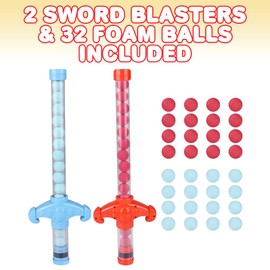 ArtCreativity Sword Blasters for Kids, Set of 2, Pump Action Sword Toys with 32 Balls, Foam Ball Shooter Toys for Indoor and Outdoor Play, Unique Sword-Shaped Toy Guns for Kids