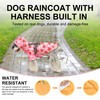 BEAUTYZOO Dog Raincoat with Harness Built-in for Small Medium Dogs
