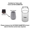 13mm Rubber Feet, Grey Tube End Caps, Pack of 4