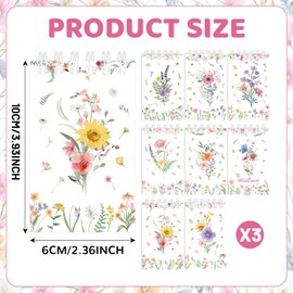 Lcnjscgo 24 PCS Wildflower Mini Notebooks, Wildflower Flower Party Favors Pocket Notepads Journal Memo Spiral Notebooks for Birthday Party Supplies Office School Classroom Rewards