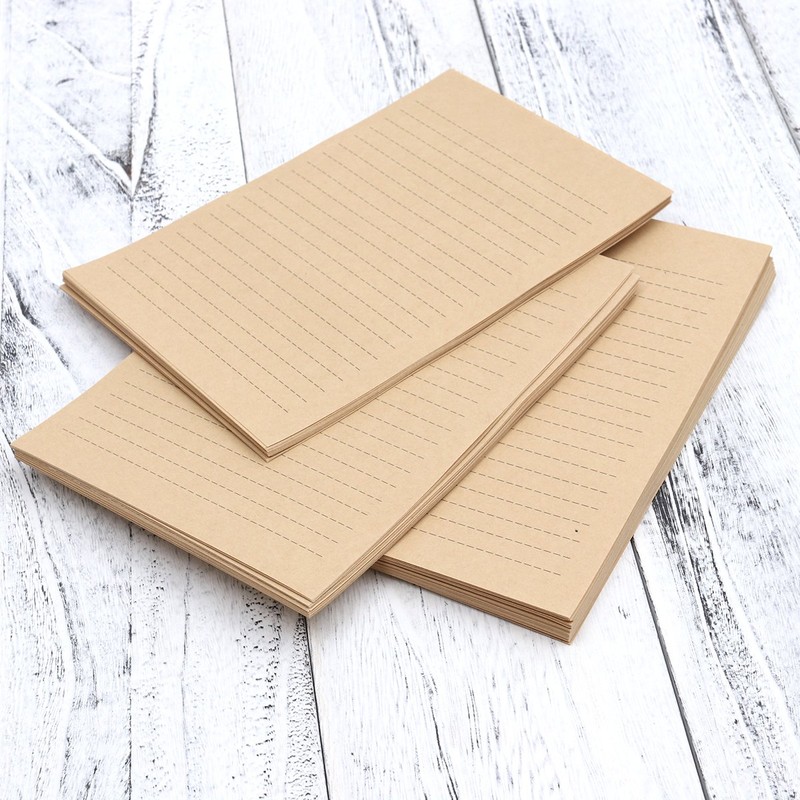 NUOLUX 100Pcs Vintage Kraft A5 Lined Letter Paper Retro Writing