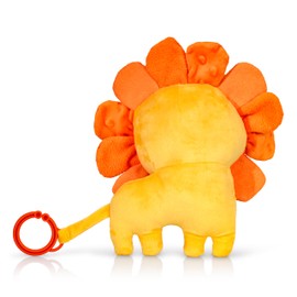 Funstuff Roary The Lion Stuffed Animal Sensory Toy with Crinkle Sound, Textured Tags, and Teether Ring for Babies & Toddlers (Ages 0+)