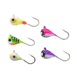 Alichino - Juego de plantillas de pesca de hielo para panfish crappie, juego de ganchos para cabeza de hielo (juego de plantillas de hielo de 5 mm, 5 piezas)