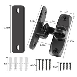 VEAPIZ 2 in 1 Barn Door Lock, 90/180 Degree Flip Sliding Barn Door Latches, Gate Latch for Barn Door, Sliding Door, Pet Door, Garage, Bathroom, Window, Outdoor