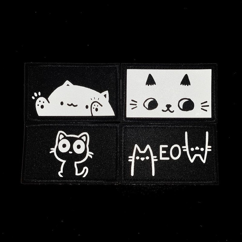 Phoenix Ikki Fluorescent Luminous Cat Funny, Stylish, Embroidered, Reflective Patch,