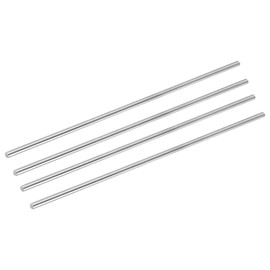 sourcing map 304 Stainless Steel Round Rods, 6mm x 300mm Solid Shaft Rods for DIY Craft Model Car Helicopter Airplane, Pack of 4