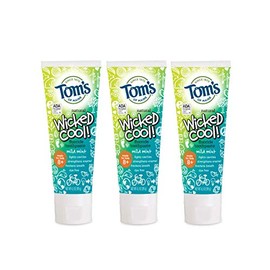 Tom's of Maine ADA Approved Wicked Cool! Fluoride Children's Toothpaste, Natural Toothpaste, Dye Free, No Artificial Preservatives, Mild Mint, 4.2 oz.
