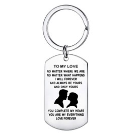 Wife Husband Best Friend Keychain To My Soulmate Love Valentines Day Anniversary Day Gifts Christmas Gift For Lover (To My Love - No Matter Where Style 02)
