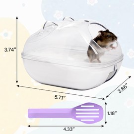 IBWell Transparent Hamster Sand Bath Container Hamster Sand Box, Cute Hamster Shape Hamster Cage Accessories Bath Keeps Sand Contained