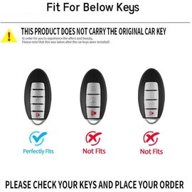 OVIOBOER for Nissan Key Fob Cover with Keychain Black Soft TPU Protection Case for Nissan Altima SR Armada SL Maxima Murano Pathfinder Rogue Titan Versa Sentra Smart Remote Key (for Nissan A)
