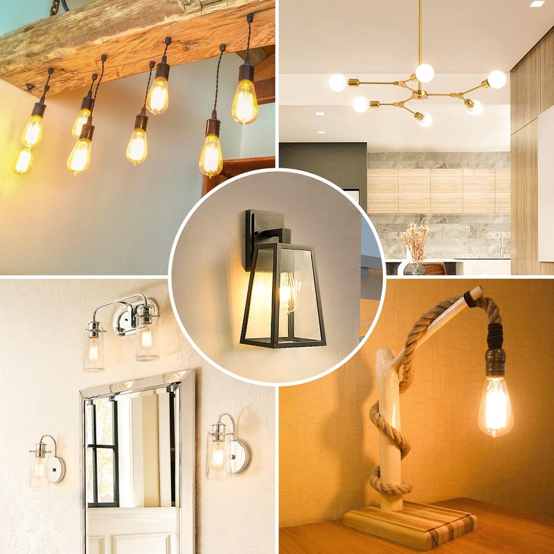 4-Pack Vintage 8W ST64 LED Edison Light Bulbs 100W Equivalent,