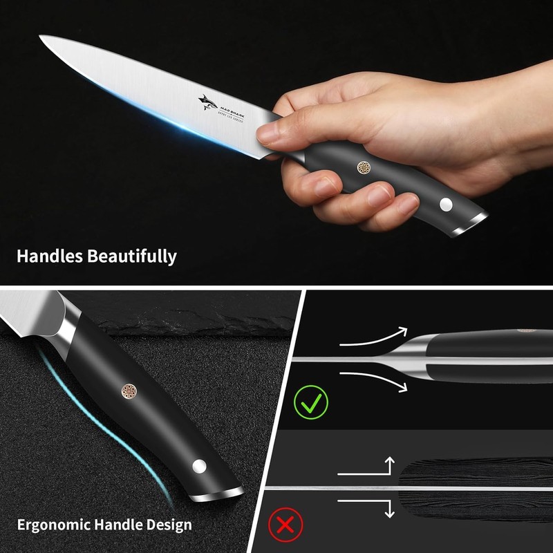 MAD SHARK 3.5 inch Paring Knife, Small Kitchen Knives Ergonomic