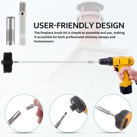 MAGICLULU Chimney Sweep Brush Kit - Flexible Extendable Rods with Multiple Brush Heads for Efficient Fireplace and Stove Maintenance