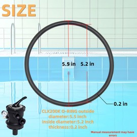 5 - Pack CLX200K O - Rings, Compatible with Hayward CL200, CL220, CL220BR Pool Chlorinator/Chemical Feeder Lids, Made of Chlorine - Resistant Viton FKM for Long - Lasting Durability