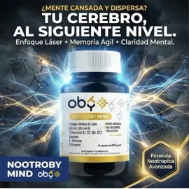Nootropicos Neuroprotector Con Hongo Melena Leon, L Tirosina, Complejo Vitamina B12, Cafeina, Curcuma | Concentración, Memoria, Claridad Mental | Vita