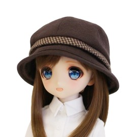 Petite Marie 1/3 DD MDD Compatible (DDH-01 - 10 Compatible) Wool Material Crochet Hat Hat Brown Beige Brown Houndstooth Piping 9-10 Inches 23.6 inches (60 cm) Doll 15.7 inches (40 cm) Doll Clothes