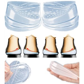 Generic 3 Layers Adjustable Heel Correction Insoles for Supination & Pronation Correction, Correction Medial & Lateral Heel Insoles for Foot Alignment (Transparent, L (8-12 Women, 7.5-14 Men))