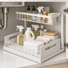2-Tier Under Sink Organizer for Cabinet Storage – Sliding Metal