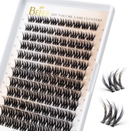 BEFER Lash Clusters, 108 Pcs 3D Curl Eyelash Clusters Volume Individual Lashes Extensions 10-16MM Wispy Eyelash DIY At Home(Cozy, ZE11)