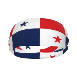 Flag of Panama Sports Sweatband Head Bands for Women Men - Moisture-Wicking Non-Slip Headband for Running Yoga Workout Fitness and Gym