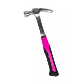 The Original Pink Box 16 oz. Steel Rip Claw Hammer and Safety Glasses Bundle, Pink