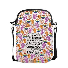UJIMS Feminist Gift Women Empowerment Crossbody Bag Feminism Gifts Women Power Bag Female Warrior Gift (FeministCB)
