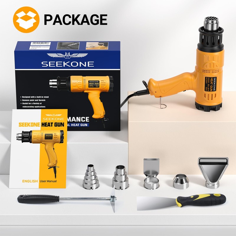 SEEKONE SEEKONE 2000W Professional Hot Air Gun 50- 600 Variable