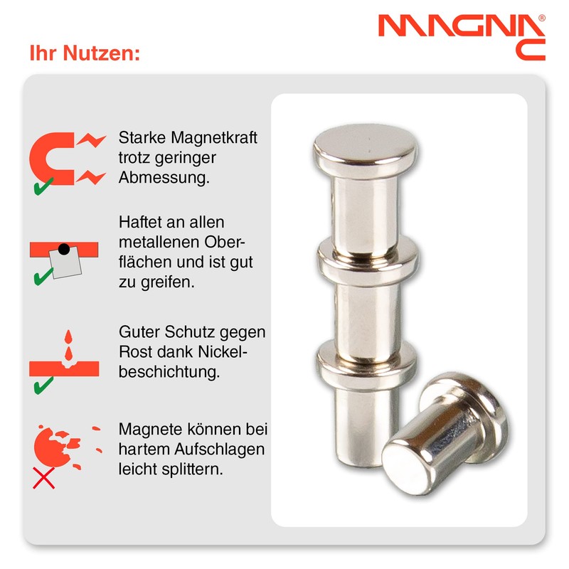 Magna-C® Pack of 8 Ultra Strong Notice Board Magnets with