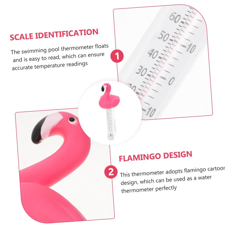 BESPORTBLE 2 Pcs Flamingo Floating Pool Thermometer Digital Thermometer Fahrenheit