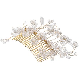 LALAFINA Bride Hair Comb Wedding Headpiece Hair Side Comb Floral Bridal Headpieces
