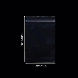 Ziplock Bags, Medium Size, 8 x 12 cm, Plastic Bags, Sealable Bags with Zip Closure, Resealable Bags, Applicable Stationery, Jewellery Storage, Pack of 100