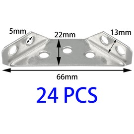 24 PCS Stainless Steel Triangle Support Frame Corner Brackets, Furniture Corner Connector