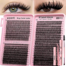 Wispy 위스피 래쉬 클러스터 키트 800개 확장 DIY 속눈썹 30D&40D&50D 8-18mm 앤 씰, 핀셋, 리무버 브러시 포함 [30D+40D+50D with tools] Wispy Lash Cluster Kit 800 pcs Expansion DIY Eyelashes 30D&40D&50D 8-18mm with Seal, Tweezers, Remover Brush Included [30D+40D+50D with tools]