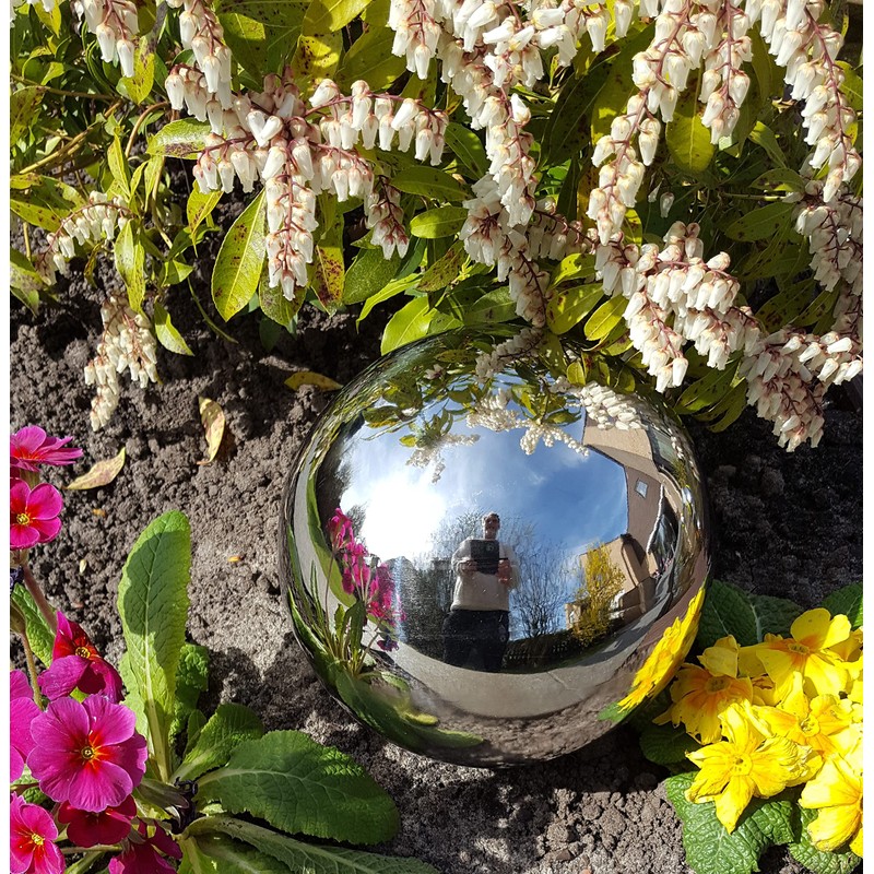 garten-wohnambiente Set of 3 Decorative Polished Stainless Steel Spheres, 15/10/5