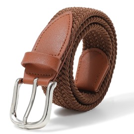 WELROG Kids Belt for Boys Girls - ElasticBbelt for Kids No hole Belt for Boys and Girls (Brown, 66cm)