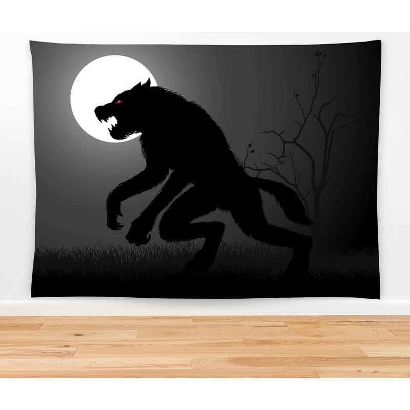feelacle Werewolf Tapestry 80" X 60" Wolf Wall Hanging Party