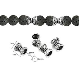 Bead Caps 7 x 5 mm Tibetan Antique Silver Double Sided Metal Caps Spacer Beads Intermediate Parts Pack of 50