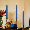 FCMSHAMD Dark Blue Spiral Flameless Taper Candles, 9.8 Inch Flickering