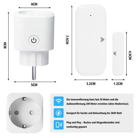HNCY Window Contact Switch Cooker Hood, Window Switch Cooker Hood, Window Contact Switch 3600 W/16 A, Wireless Exhaust Control with Window Magnetic Contact and Radio Socket (Blue)