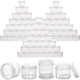 100 Recipientes de Muestra de Plástico Transparente de 20g Frascos Vacíos Recipientes Cosméticos con Tapas a Prueba de Fugas Recipientes para Bálsamo Labial