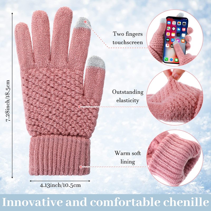 12 Pcs Winter Warmer Set Including Knit Beanie Hat Long