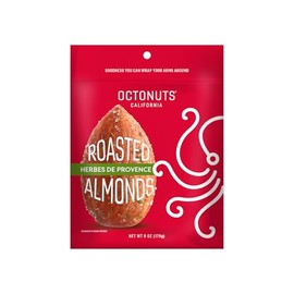 Octonuts Herbes de Provence Roasted Almonds (6oz) Plant Based Protein Snack with Fiber – Keto Friendly, Gluten-Free, Vegan & Non-GMO Verified