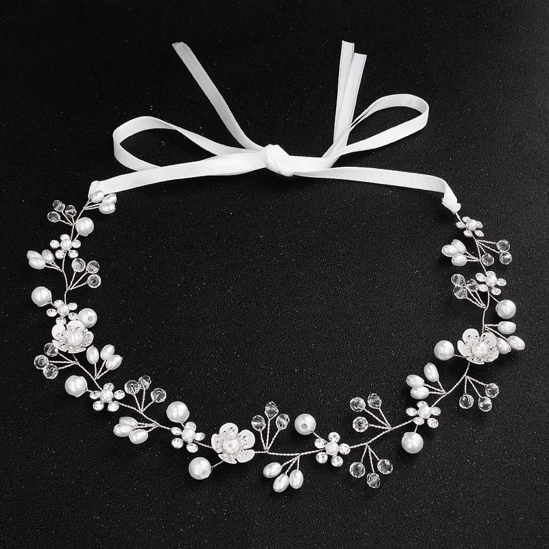 Uongeod Bridal Crystal Beads Bohemian Headpiece Leaves Vine Flower Wedding